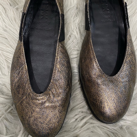 THE FLEXX METALLIC LEATHER BALLET FLATS 6.5 - Picture 4 of 10